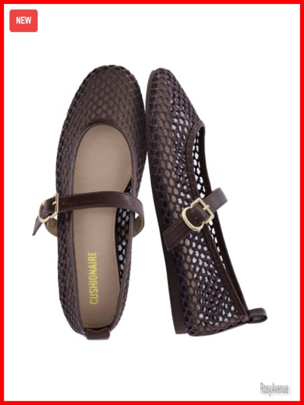 Memory Foam Mary Jane Flats Breathable Mesh Adjustable Buckle